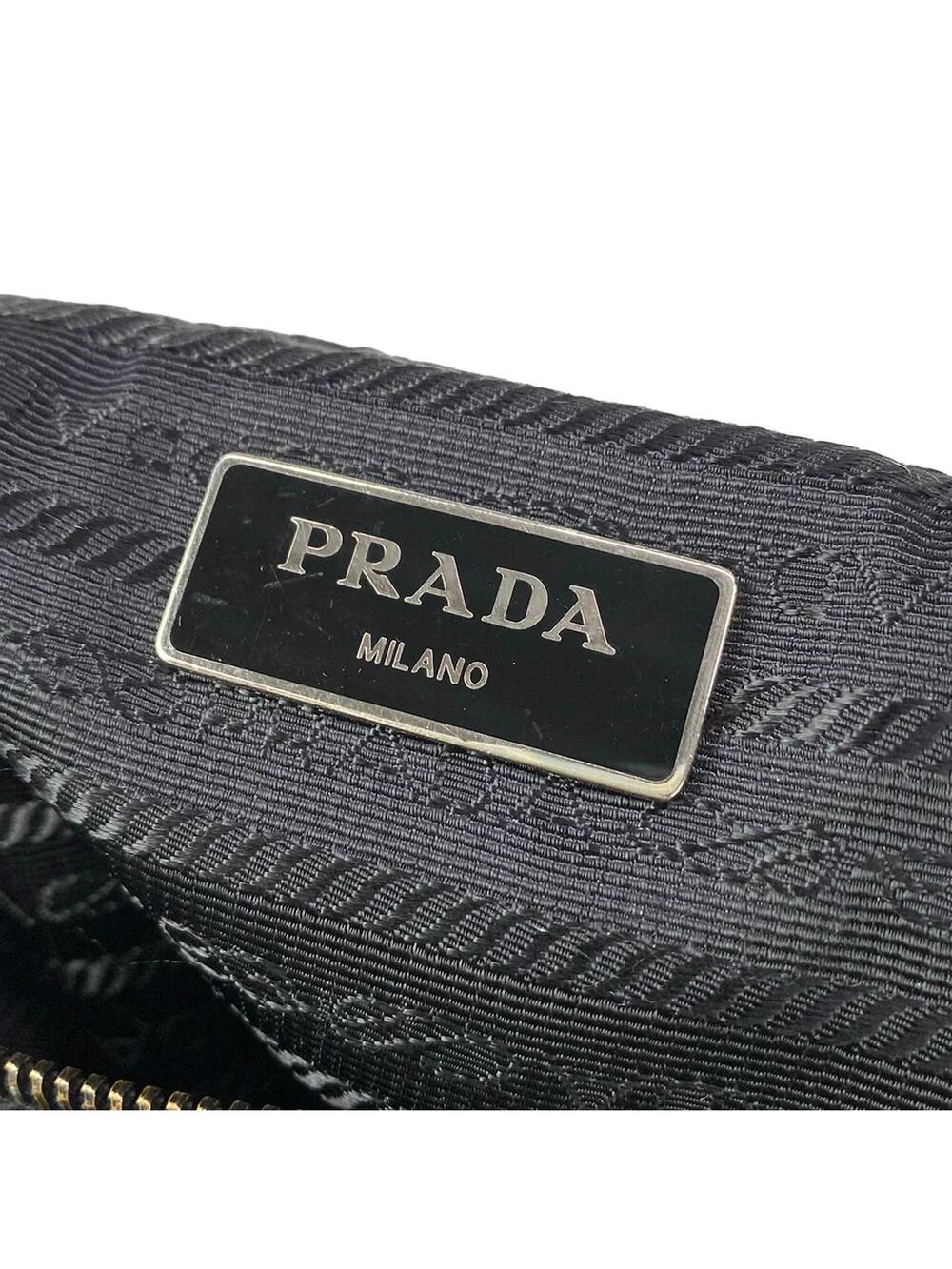 Prada Black Silver Nylon Leather Patent #282875P97B - Picture 8 of 15